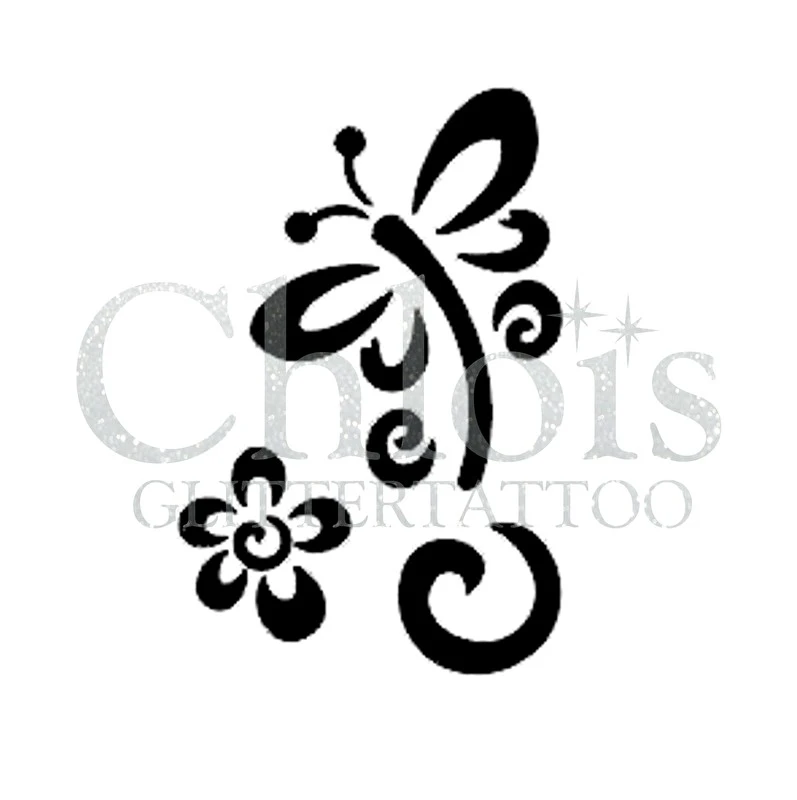 Chloïs Glittertattoo Sjabloon Butterfly Flower (5 Stuks) 1 Chloïs Glittertattoo Sjabloon Butterfly Flower (5 Stuks)