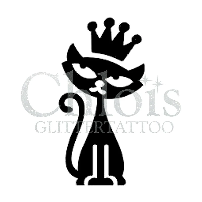 Chloïs Glittertattoo Sjabloon Cat Crown (5 Stuks) 1 Chloïs Glittertattoo Sjabloon Cat Crown (5 Stuks)