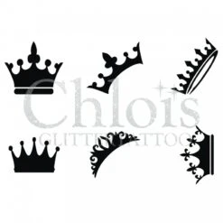 Chloïs Glittertattoo Sjabloon Crown (6 Mini Stencils)