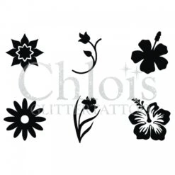 Chloïs Glittertattoo Sjabloon Flowers (6 Mini Stencils)