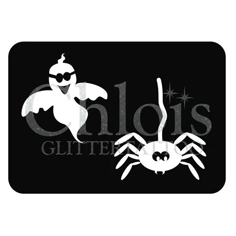 Chloïs Glittertattoo Sjabloon Ghost & Spider (Duo Stencil, 5 Stuks) 2 Chloïs Glittertattoo Sjabloon Ghost & Spider (Duo Stencil, 5 Stuks) - Afbeelding 2