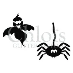 Chloïs Glittertattoo Sjabloon Ghost & Spider (Duo Stencil, 5 Stuks)