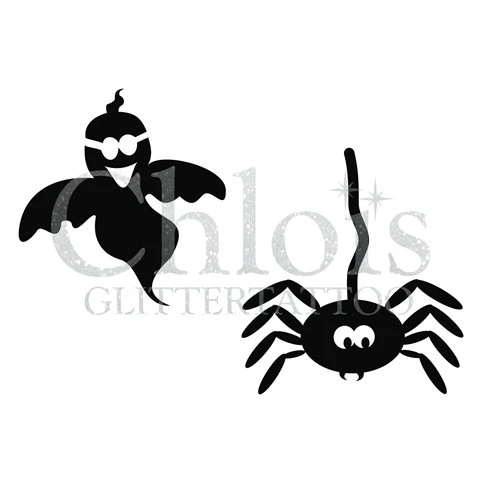 Chloïs Glittertattoo Sjabloon Ghost & Spider (Duo Stencil, 5 Stuks) 1 Chloïs Glittertattoo Sjabloon Ghost & Spider (Duo Stencil, 5 Stuks)
