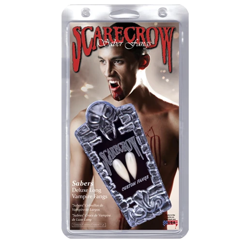 Scarecrow Deluxe Long Vampire Fangs | Vampiertanden 2 Scarecrow Deluxe Long Vampire Fangs | Vampiertanden - Afbeelding 2