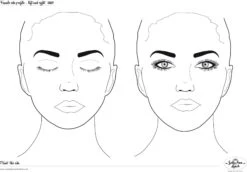 Schmink Oefenbord Vrouw (ogen Open En Ogen Dicht), Formaat A3