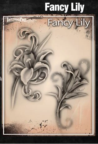Wiser's Airbrush TattooPro Stencil - Fancy Lily 1 Wiser's Airbrush TattooPro Stencil - Fancy Lily