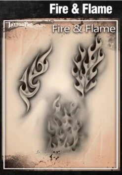 Wiser's Airbrush TattooPro Stencil - Fire & Flame