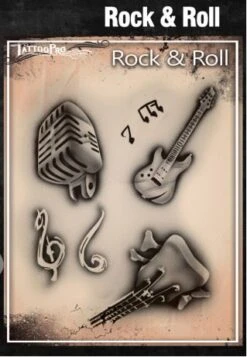 Wiser's Airbrush TattooPro Stencil - Rock & Roll
