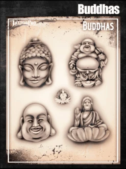 Wiser's Airbrush TattooPro Stencil β Buddhas