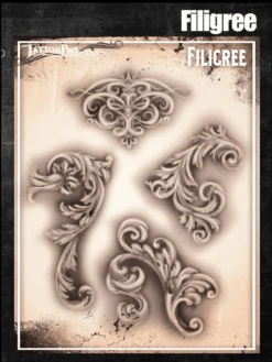 Wiser's Airbrush TattooPro Stencil β Fancy Filigree