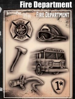 Wiser's Airbrush TattooPro Stencil β Fire Department