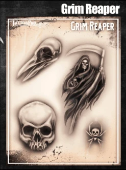 Wiser's Airbrush TattooPro Stencil β Grim Reaper