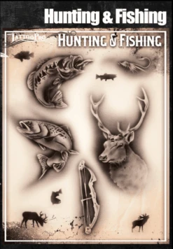 Wiser's Airbrush TattooPro Stencil β Hunting & Fishing