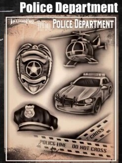 Wiser's Airbrush TattooPro Stencil β Police Department