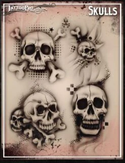 Wiser's Airbrush TattooPro Stencil β Skulls