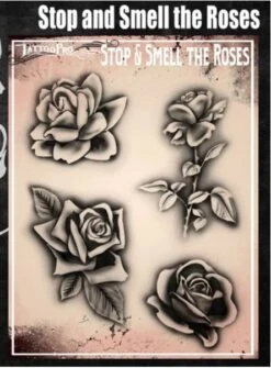Wiser's Airbrush TattooPro Stencil β Stop Amd Smell The Roses