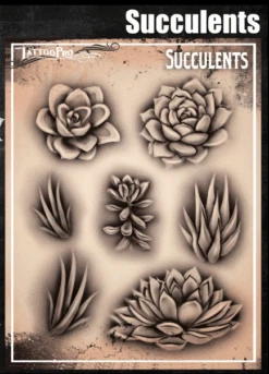 Wiser's Airbrush TattooPro Stencil β Succulents