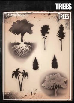 Wiser's Airbrush TattooPro Stencil β Trees